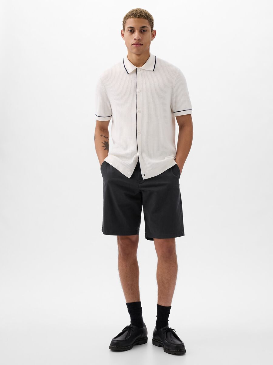 Relaxed-fit Bermuda shorts in stretch cotton_0