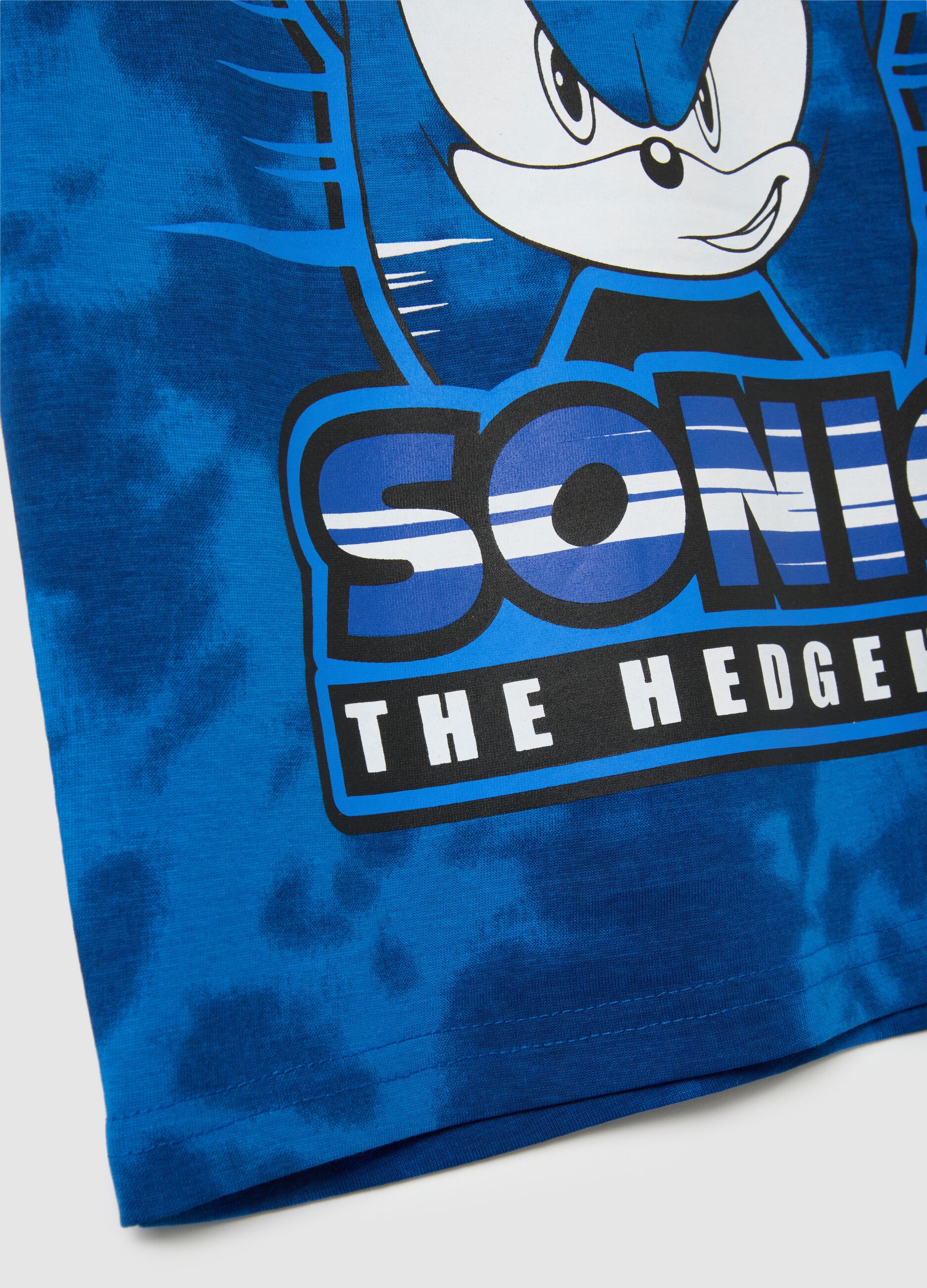 Children's blue pure cotton regular fit tank top with Sonic print