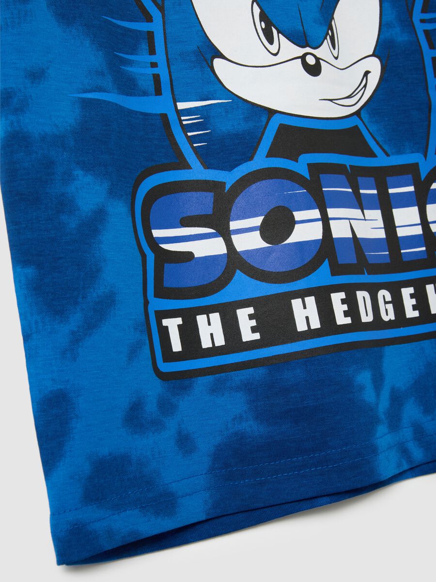 Children's blue pure cotton regular fit tank top with Sonic print_3