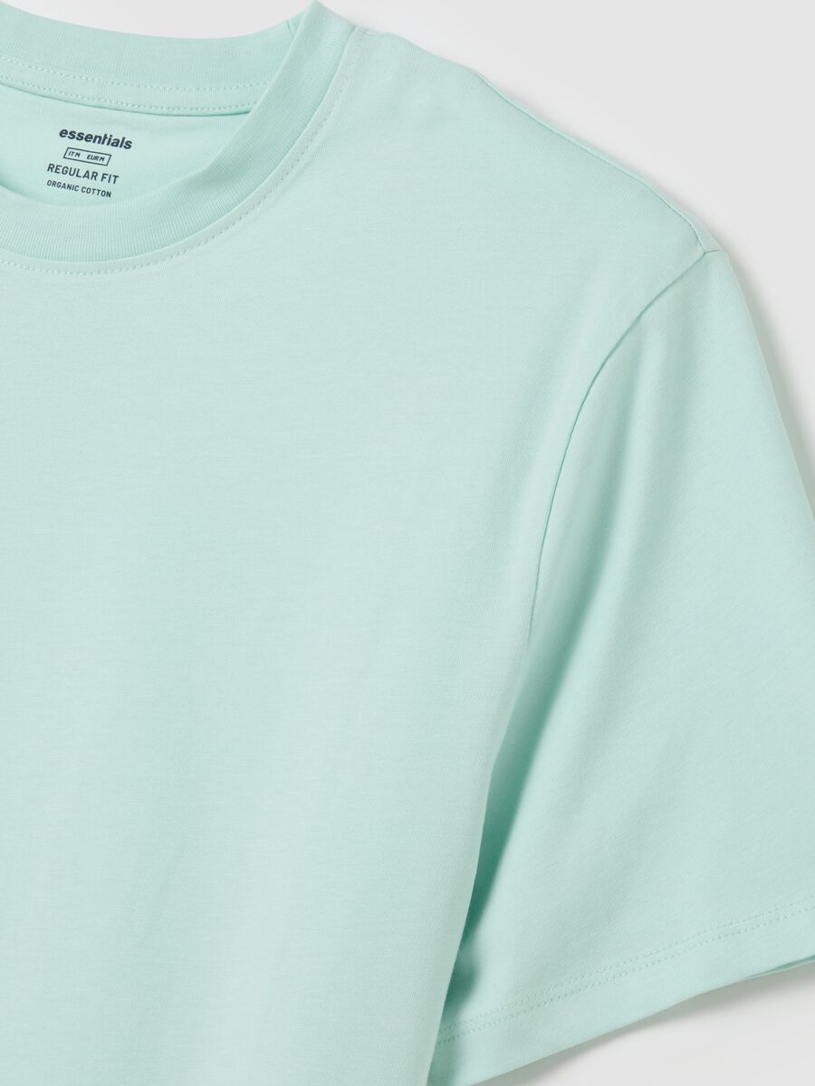 Men's pure cotton blue T-shirt with regular fit_5