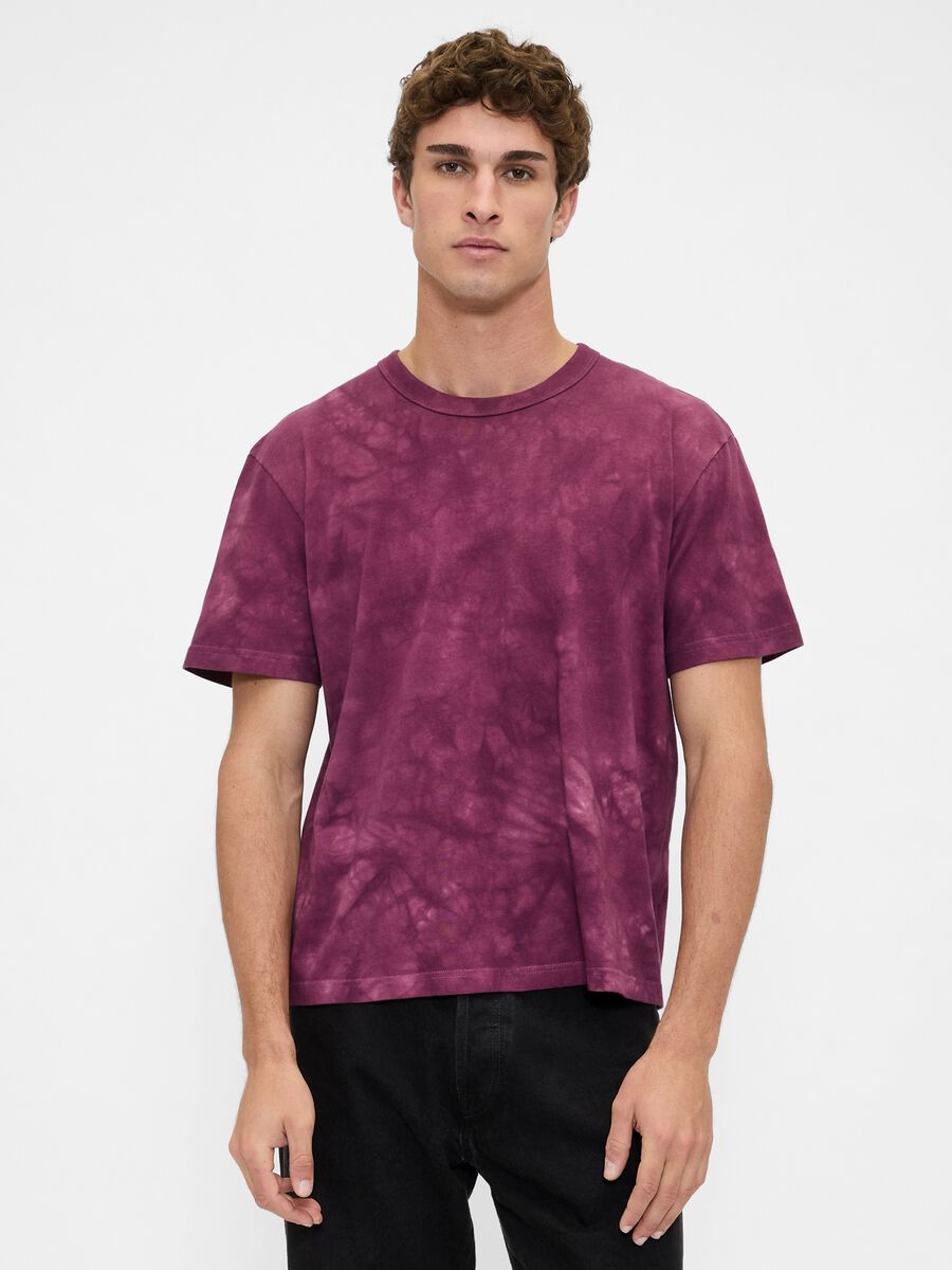 Purple short sleeve cotton T-shirt_0