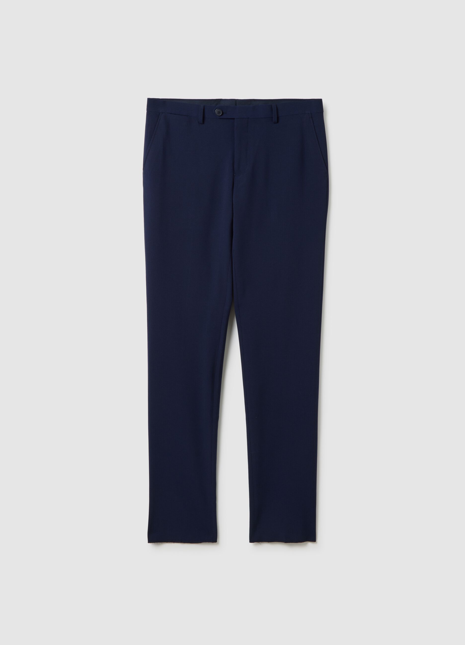 Pantaloni in tessuto elasticizzato blu slim fit