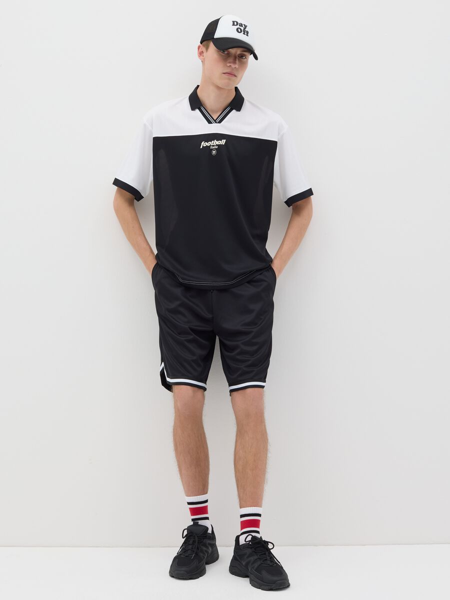Black mesh blend Bermuda shorts B.Angel_0