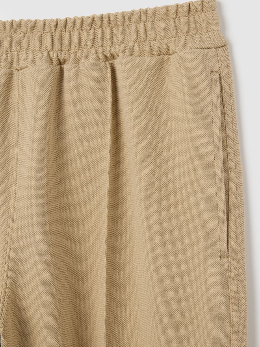 Beige Stretch Fabric Trousers_5