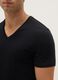 Black pure cotton V-neck regular fit T-shirt_3