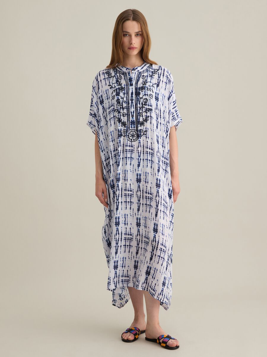 Women's long multicoloured viscose kaftan_0