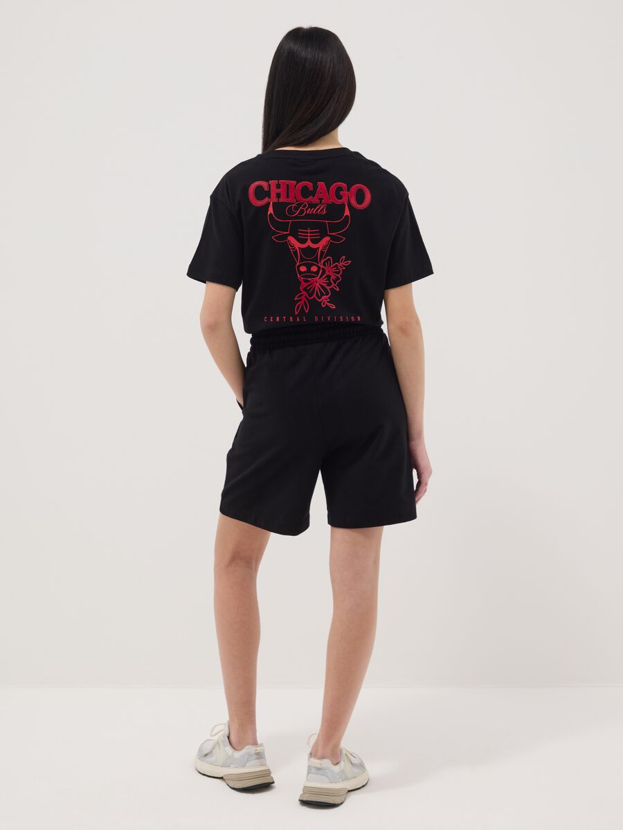 Girls&rsquo; pure cotton black relaxed fit shorts Chicago Bulls_2