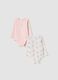 2-pack pink and white organic cotton baby bodysuits with Aristocats print_0