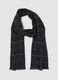 Sciarpa blu navy a quadri con frange_0