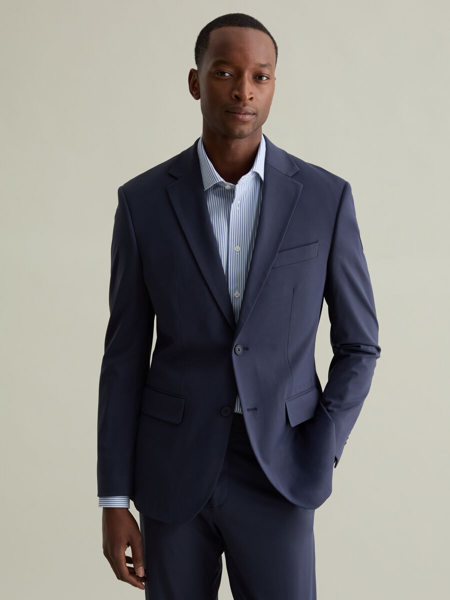 Blazer in tessuto tecnico_0