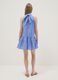 Sky blue pure cotton dress with high neck_2