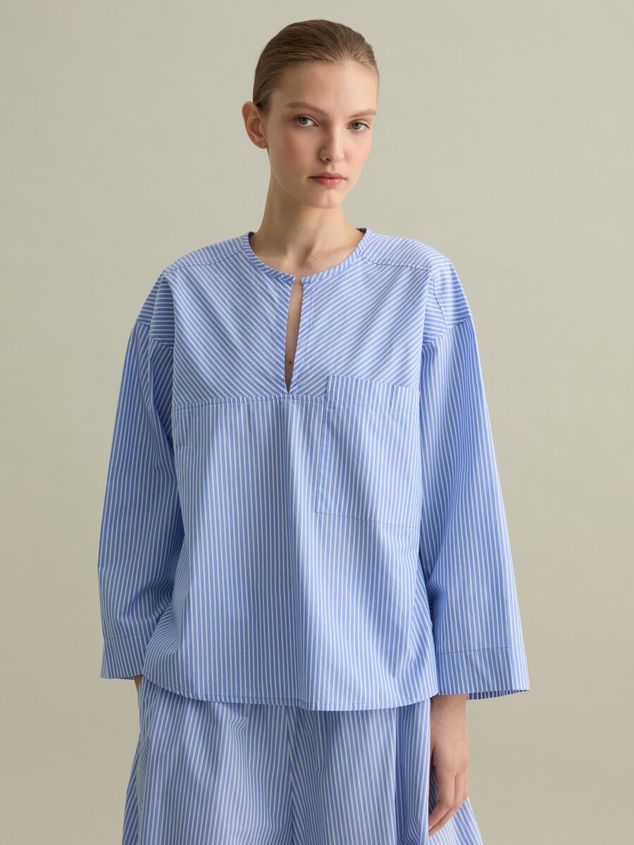 Striped blouse in poplin_0