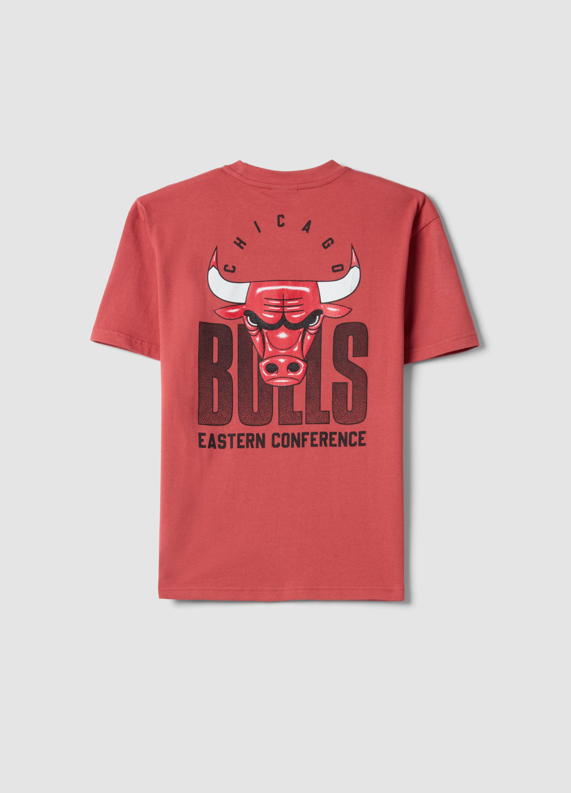 Kids' Red Pure Cotton Oversize Fit Chicago Bulls T-shirt