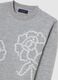 Grey regular fit jumper with floral details_5