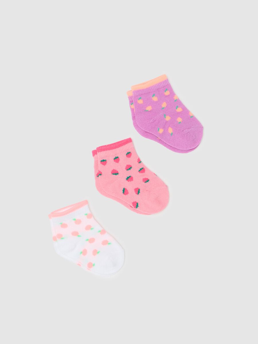 Tripack calze corte con disegno frutta_0