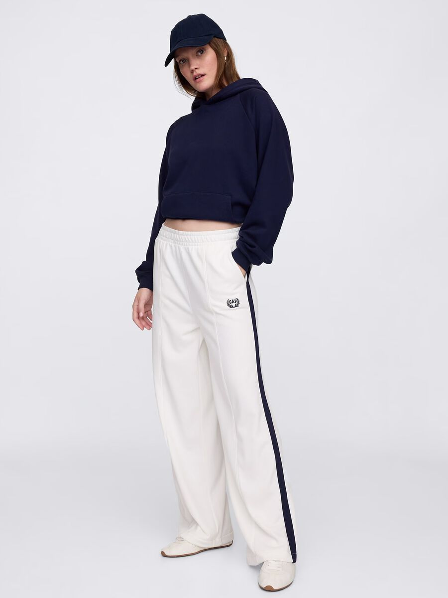 White trousers in cotton blend_0