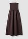 Brown maxi dress in stretch cotton, regular fit, strapless_0