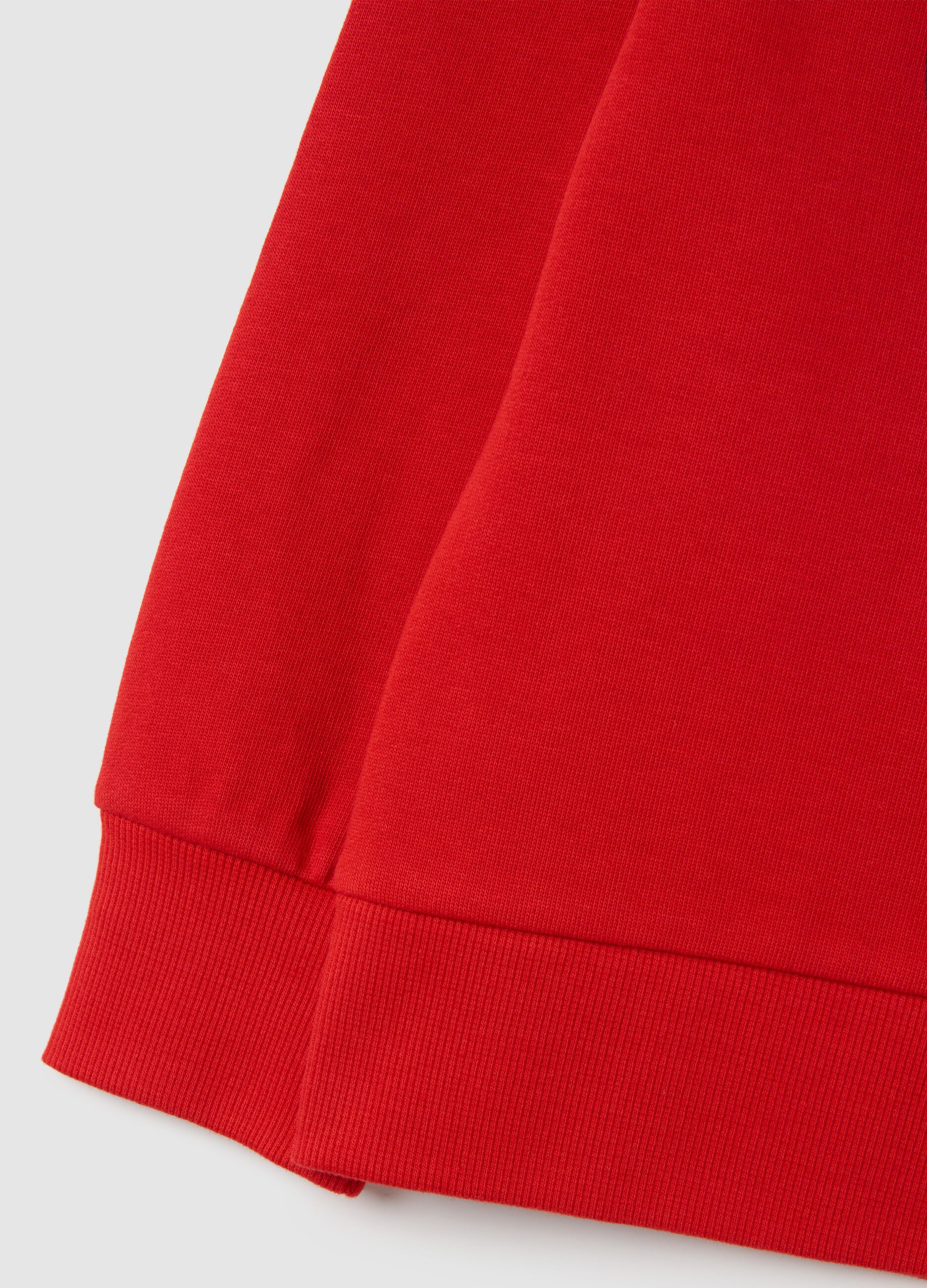 Children's pure cotton red sweatshirt with Super Mario print
