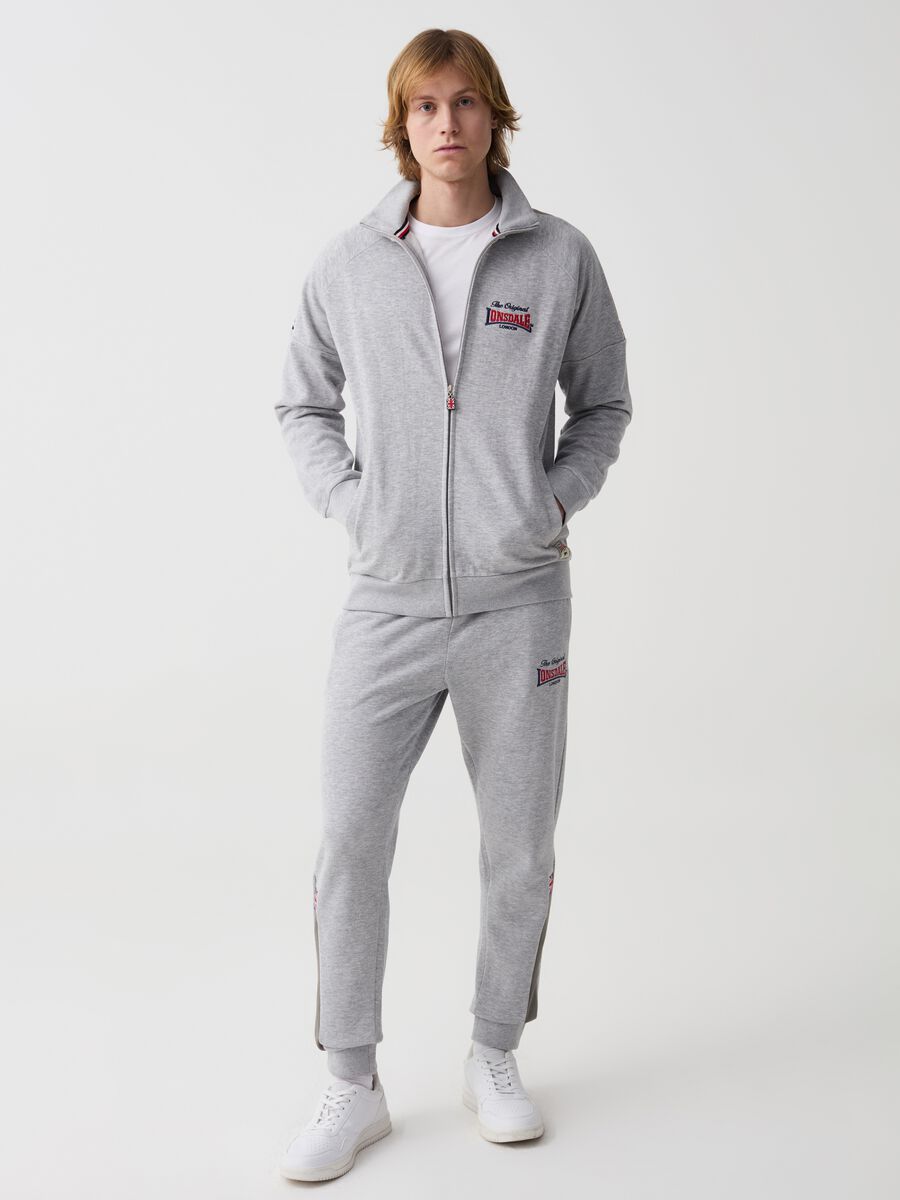 Joggers with logo embroidery and contrasting inserts_0