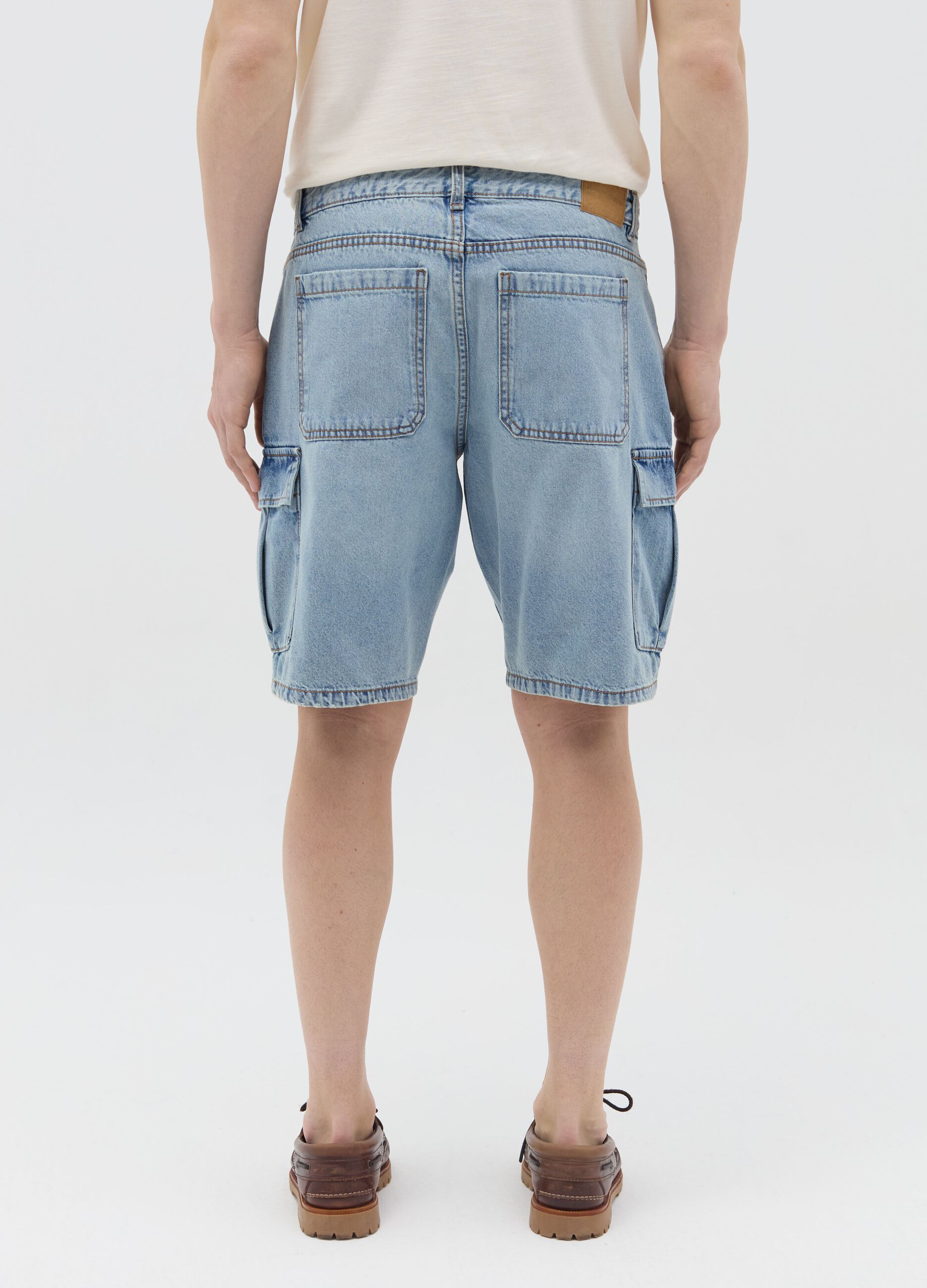 Cargo Bermuda shorts in denim