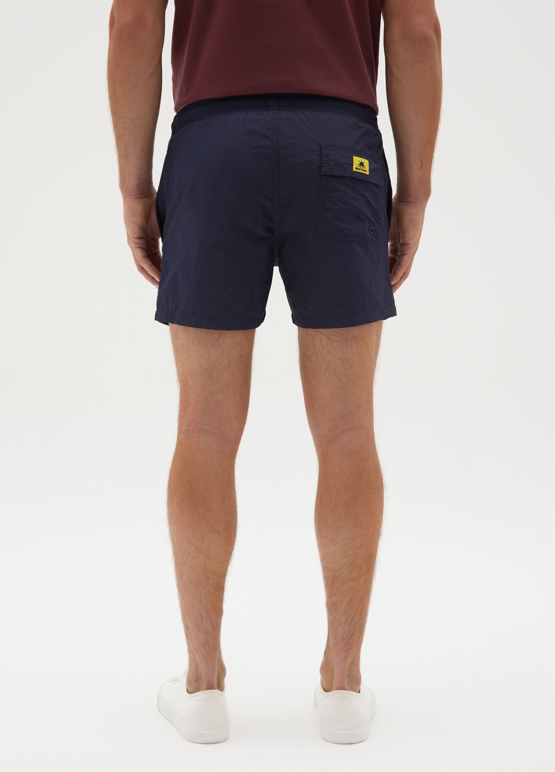Costume da bagno da uomo blu regular fit con tasca