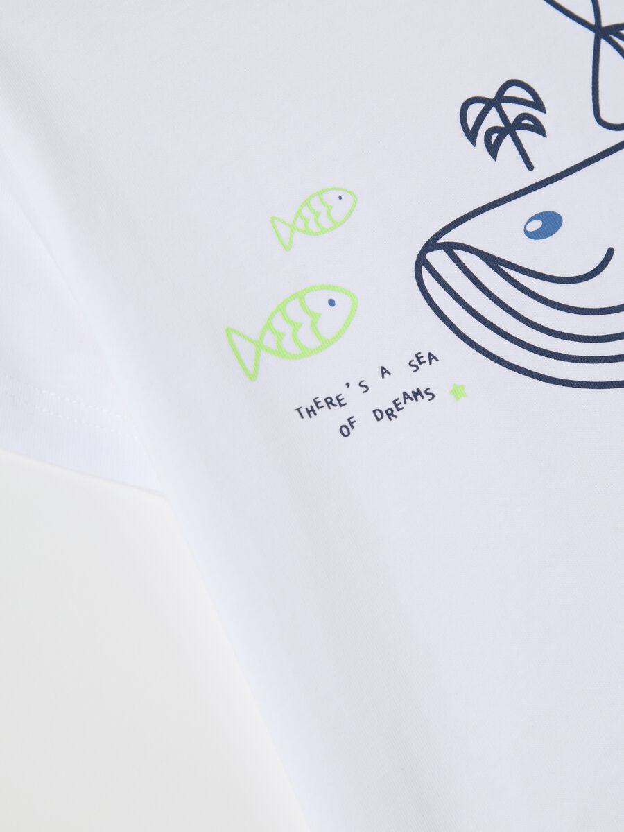 White cotton T-shirt with print_3
