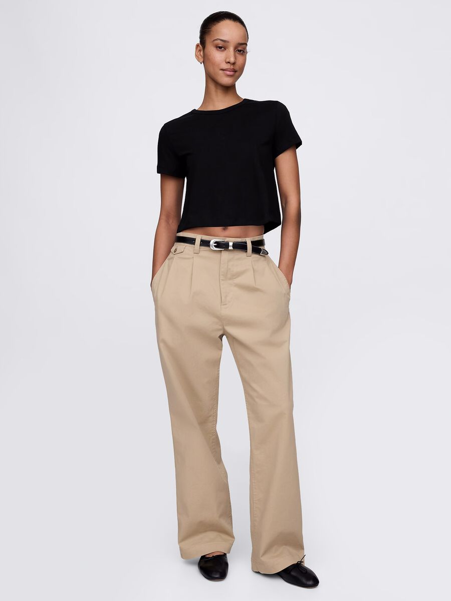 T-shirt cropped nero in cotone_1