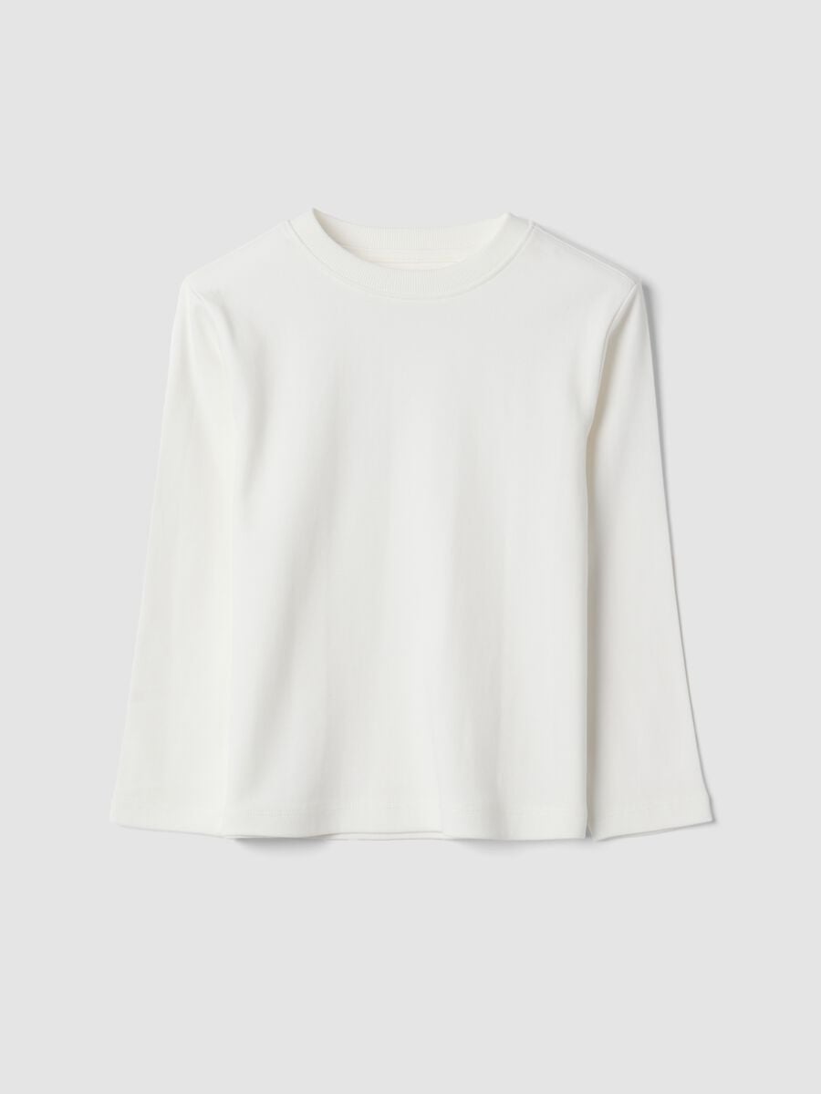 White crew-neck T-shirt in pure organic cotton_0