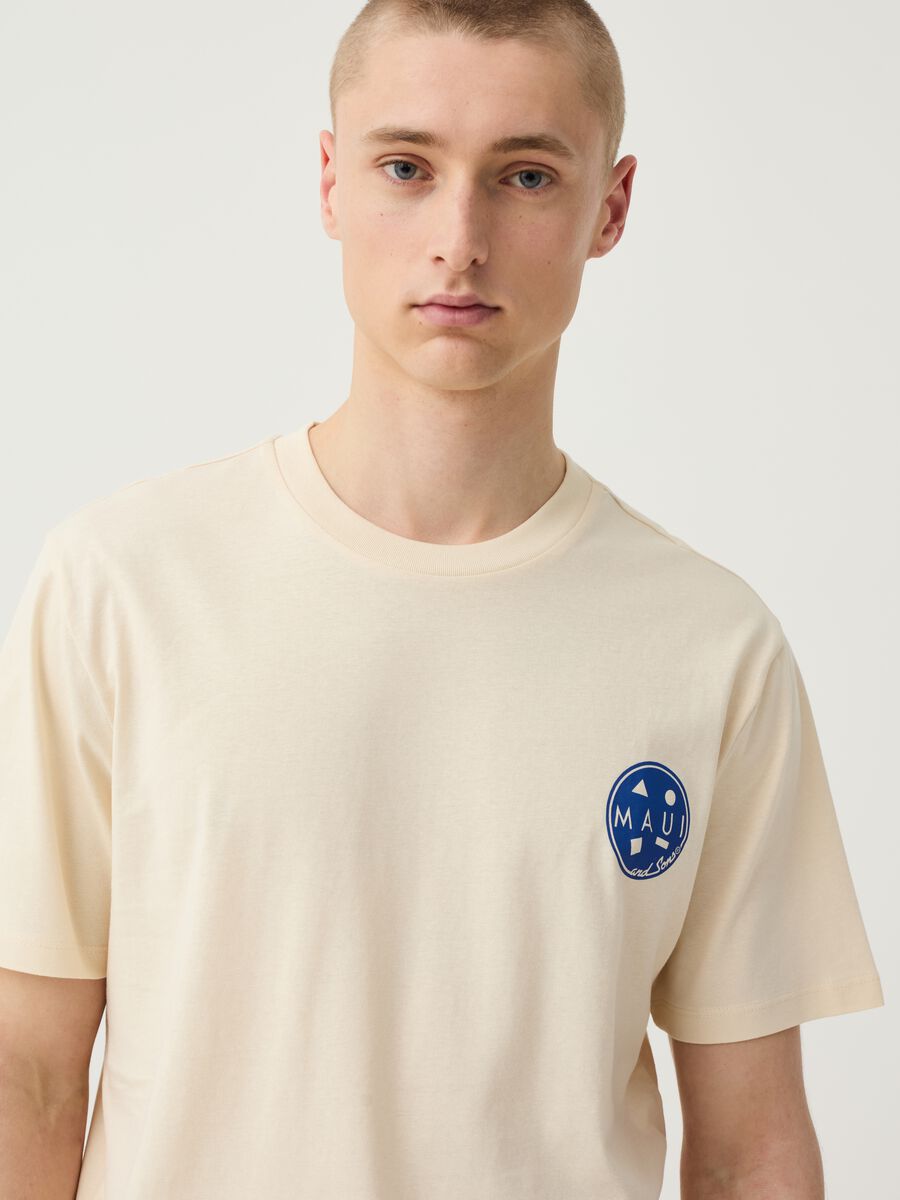 Cotton T-shirt with surf print_0