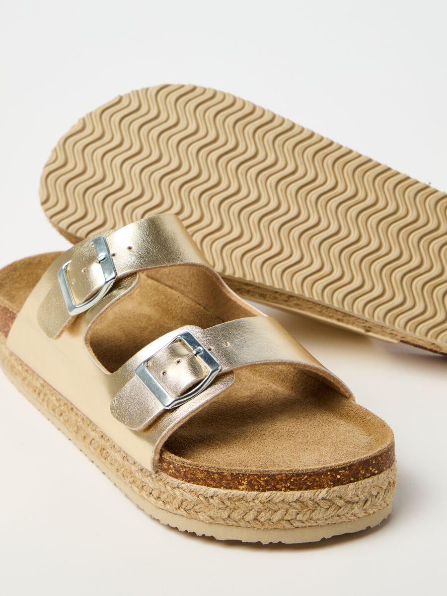 High metallic sandals with double band_2