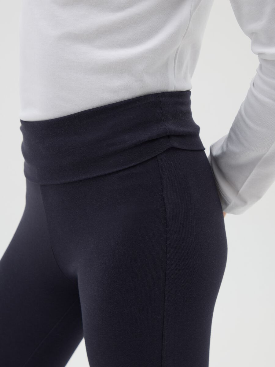 Girls' blue cotton regular fit trousers_2
