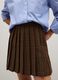 Gonna in misto lana marrone a pieghe_4