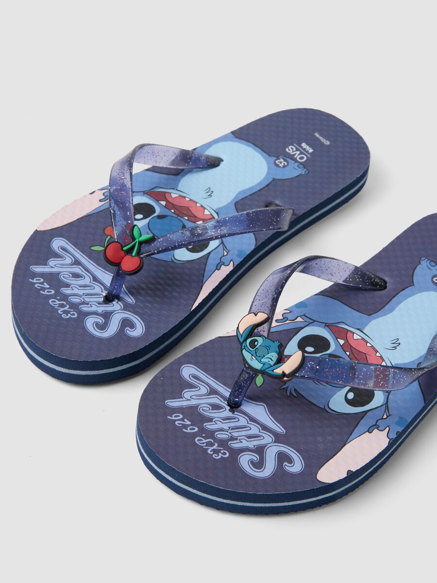 Blue Stitch print flip-flops_1