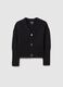 Girls' black cotton blend cardigan_0