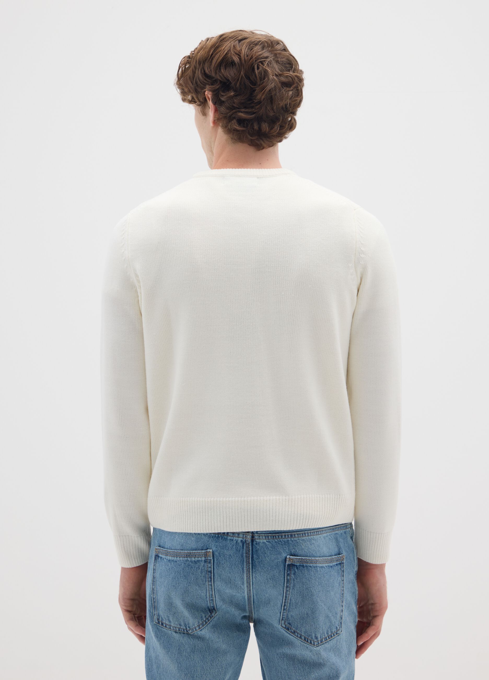White Regular Fit Jumper