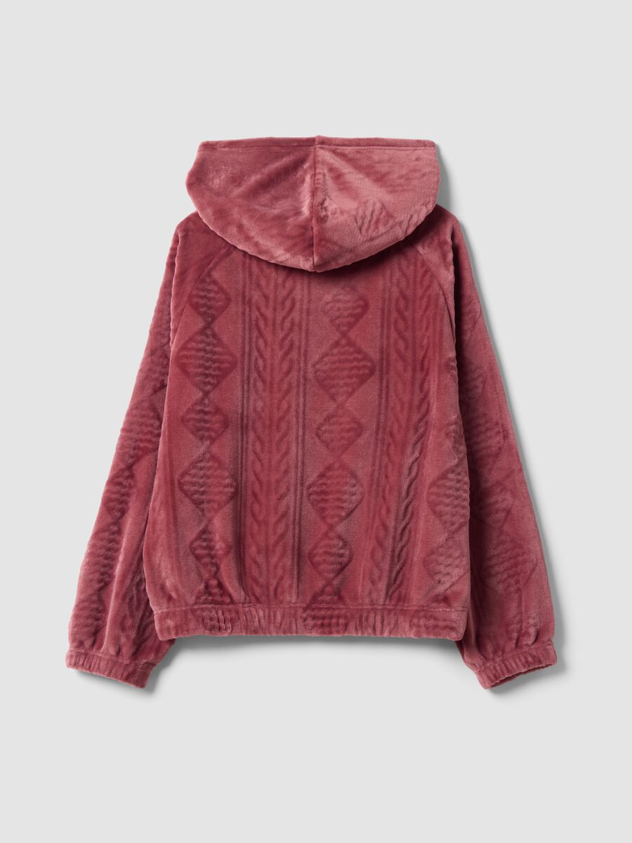 Pink zip-up hooded homewear sweatshirt_6