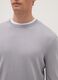 Grey cotton blend crew neck pullover, regular fit_3