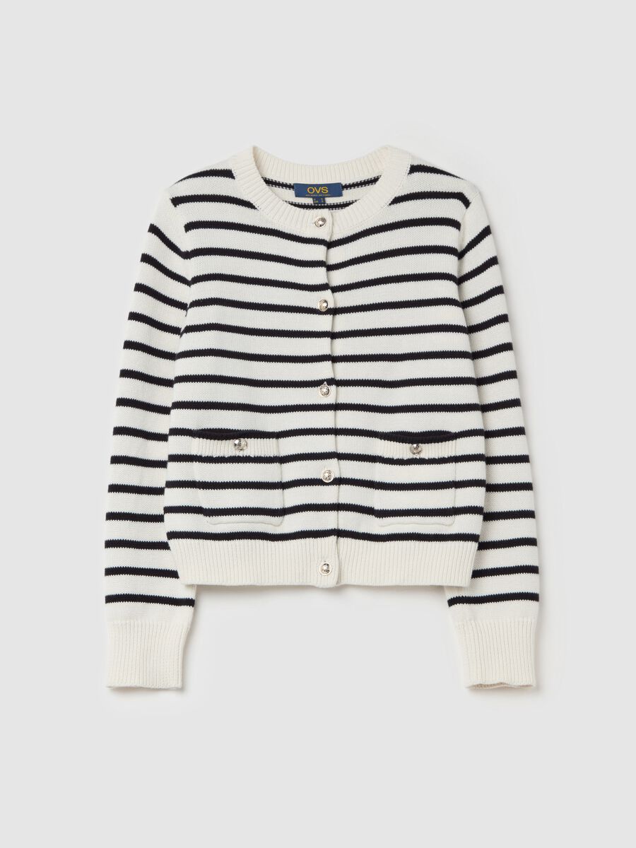 Striped cardigan with gold-coloured buttons_4