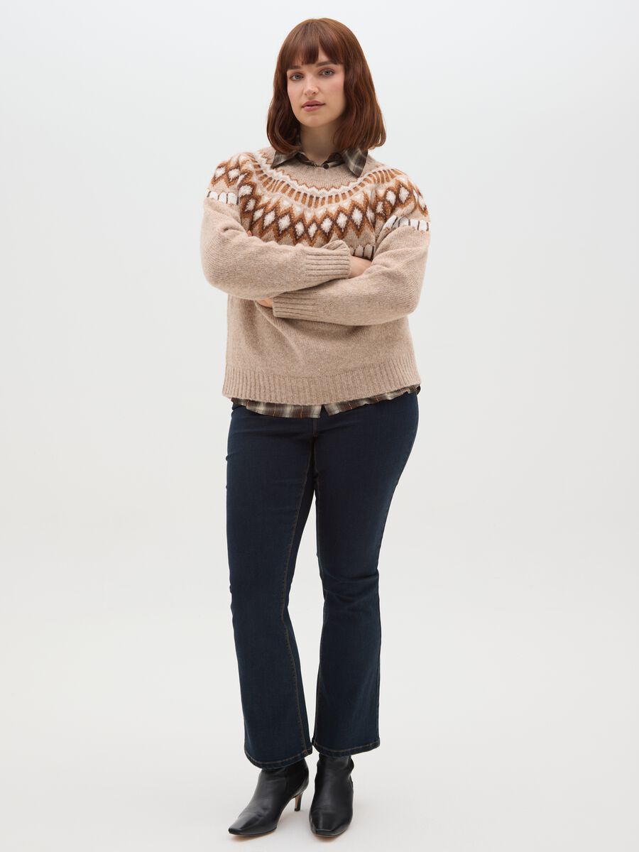 Blue stretch denim bootcut jeans_0