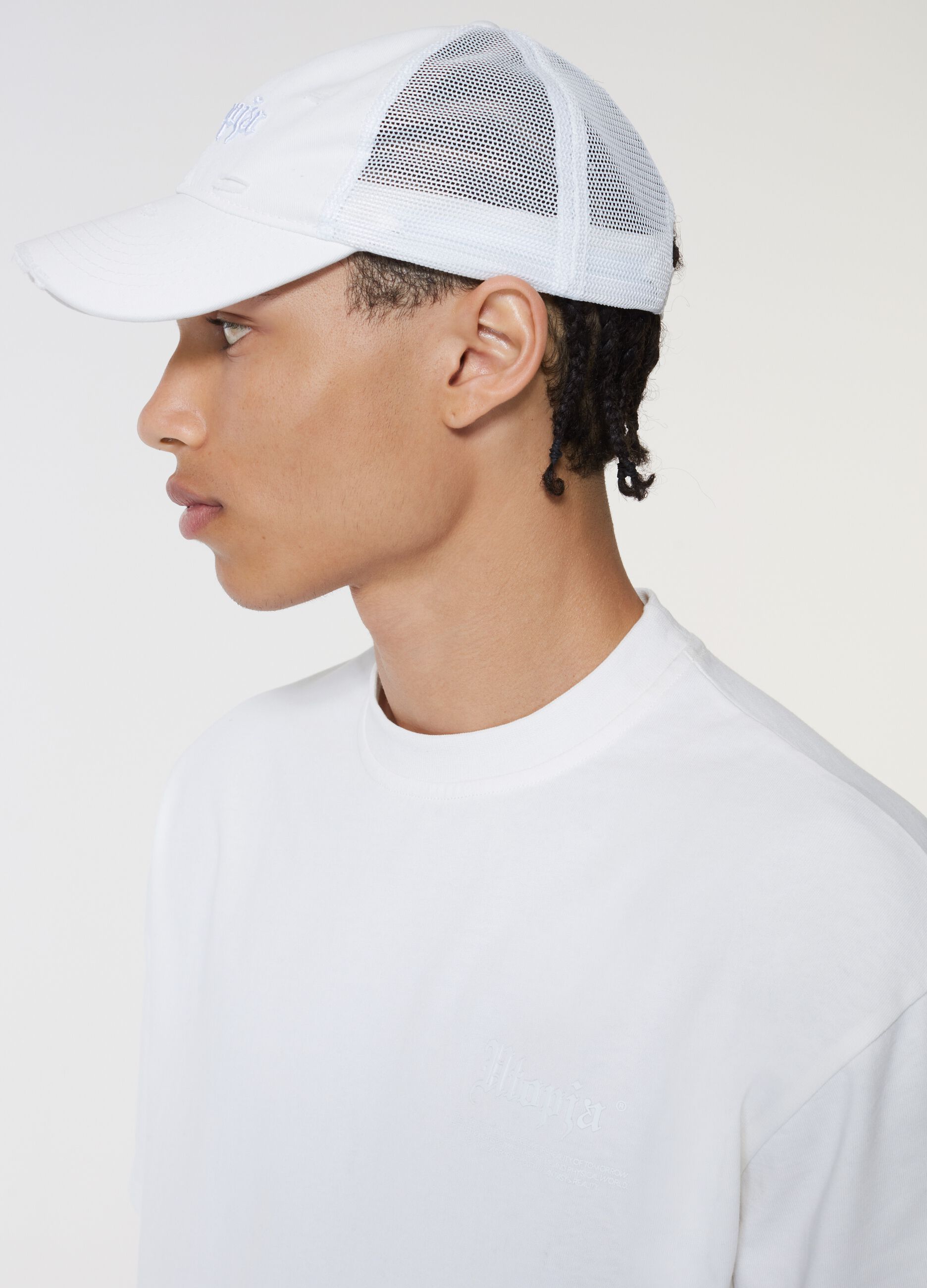 Distressed Trucker Cap White_5