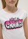 Girls' white stretch cotton slim fit t-shirt with print_2
