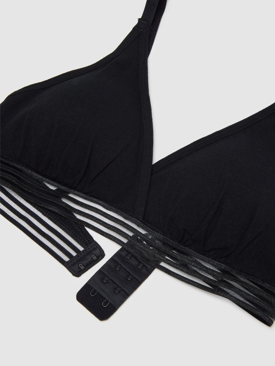 Women's Black Stretch Cotton Bra_1