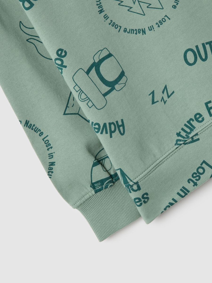 Kids' regular fit pure cotton green sweatshirt with print_3