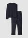 Blue organic cotton crew-neck pyjamas_2