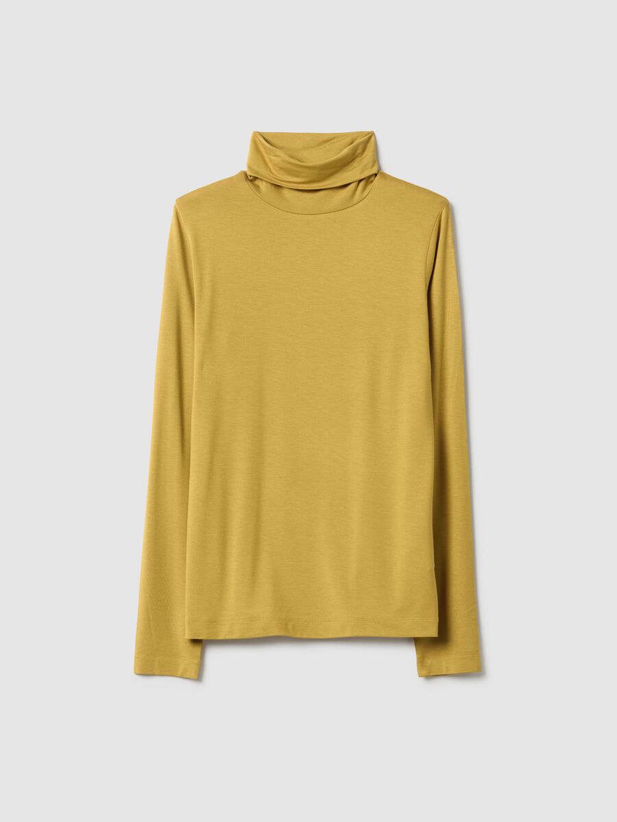 Yellow crew neck long-sleeve regular fit jumper_4