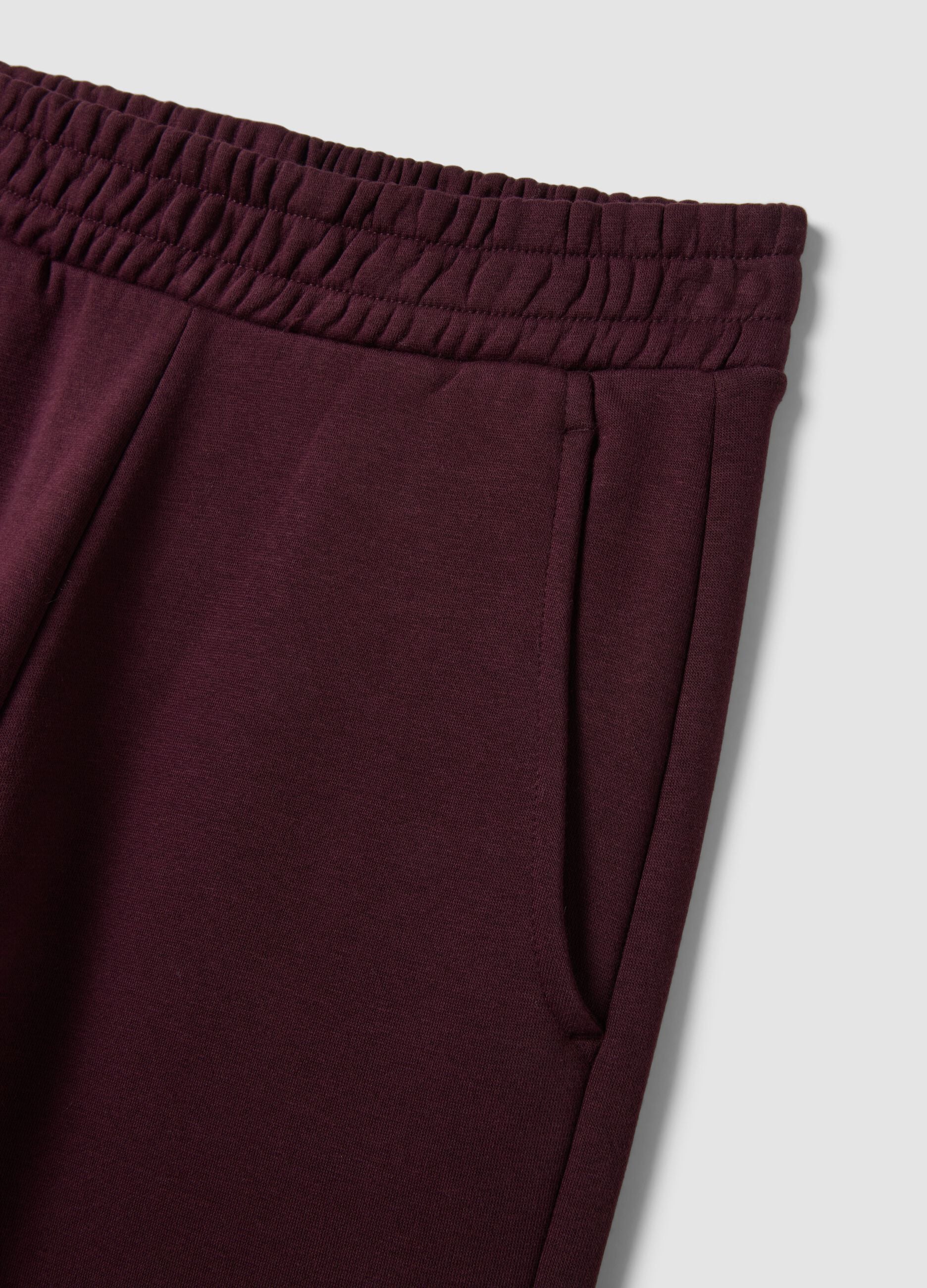Purple cotton-blend straight-fit trousers