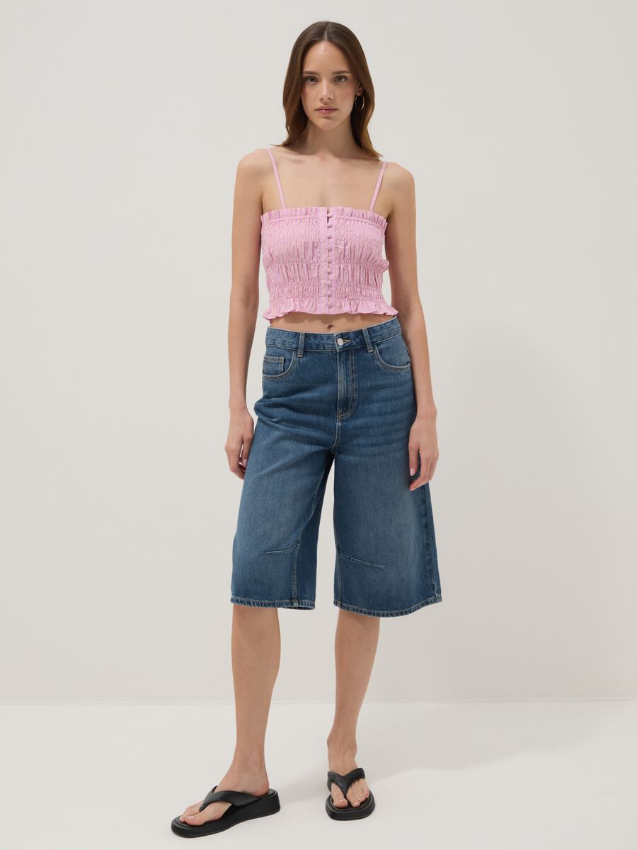 Pink pure cotton tank top with thin straps_2