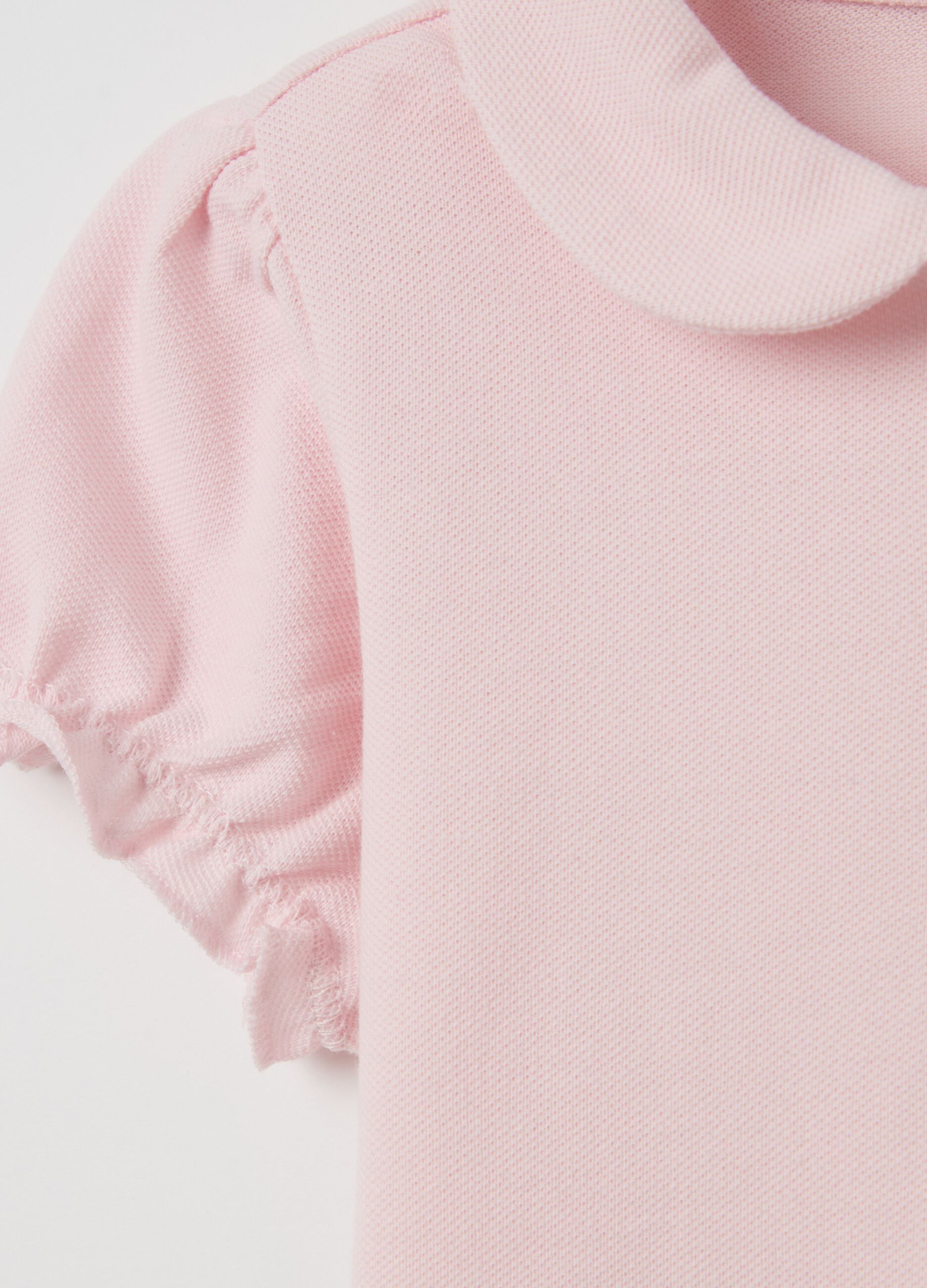 Piquet polo shirt with rounded collar