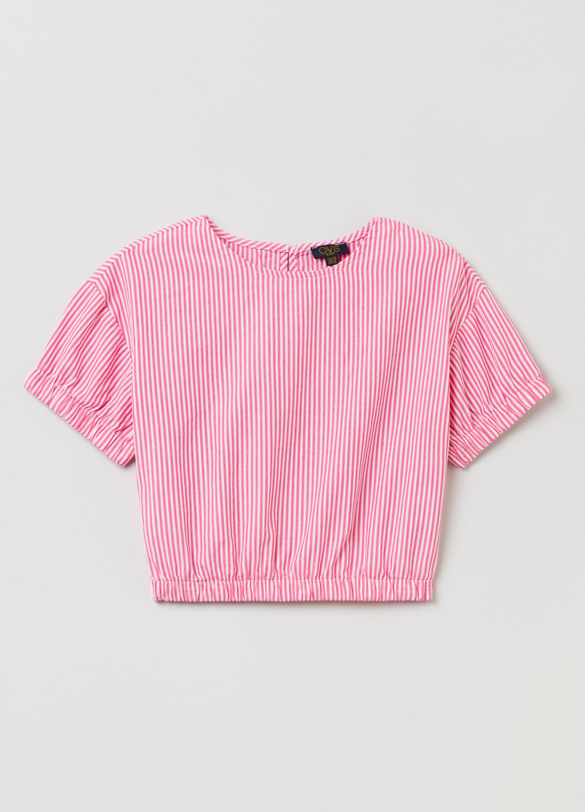Crop blouse with striped pattern