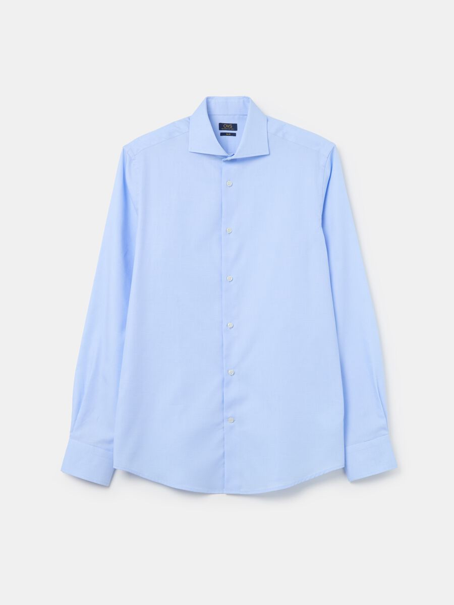Solid colour slim-fit easy-iron shirt_4